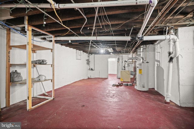 7019 Algard St, Philadelphia, PA 19135 - unfinished basement featuring gas water heater