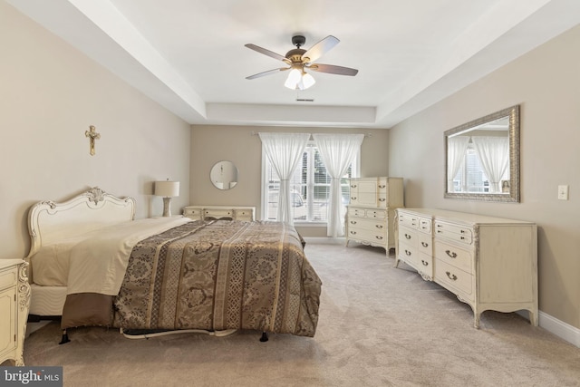 1324 W Chester Pike Unit 105, West Chester, PA 19382 - bedroom featuring light colored carpet, a raised ceiling, and a ceiling fan