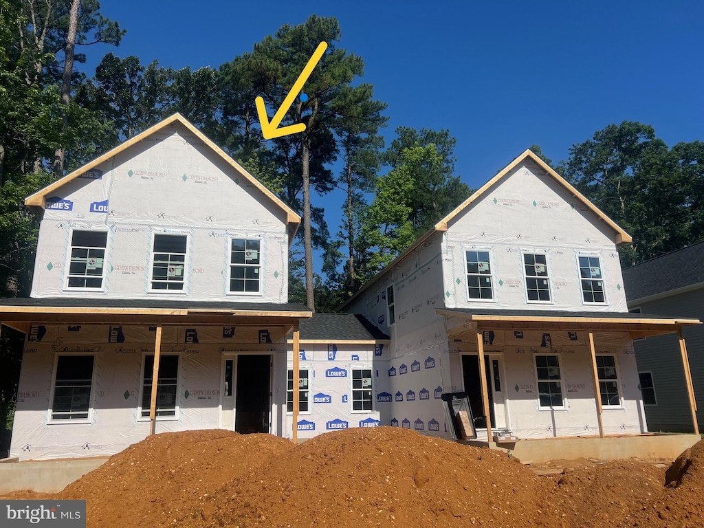 5810 Clam Cv, Rock Hall, MD 21661 - property in mid-construction with a porch and stucco siding