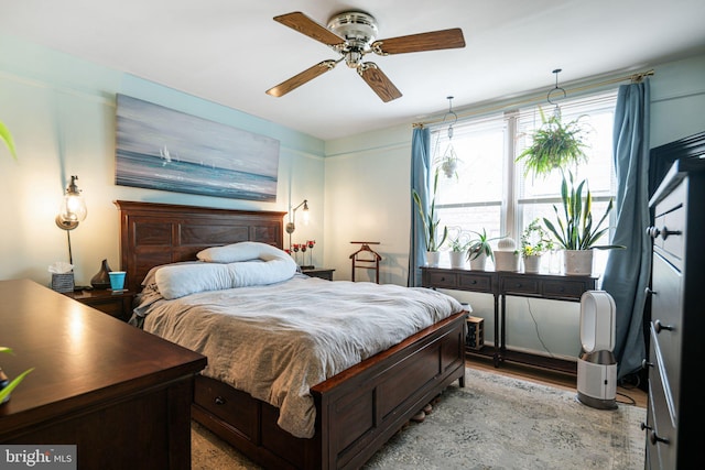 4130 Merrick St, Philadelphia, PA 19128 - bedroom featuring a ceiling fan and light wood finished floors