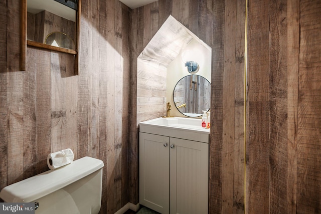 4130 Merrick St, Philadelphia, PA 19128 - bathroom featuring vanity and wooden walls