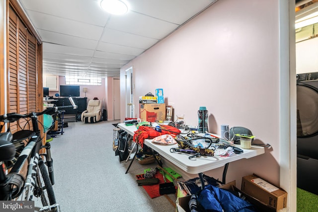 4130 Merrick St, Philadelphia, PA 19128 - carpeted home office with a paneled ceiling