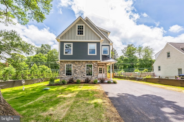 45 Orchard Ln, Berwyn, PA 19312 - craftsman house with board and batten siding, stone siding, and asphalt driveway