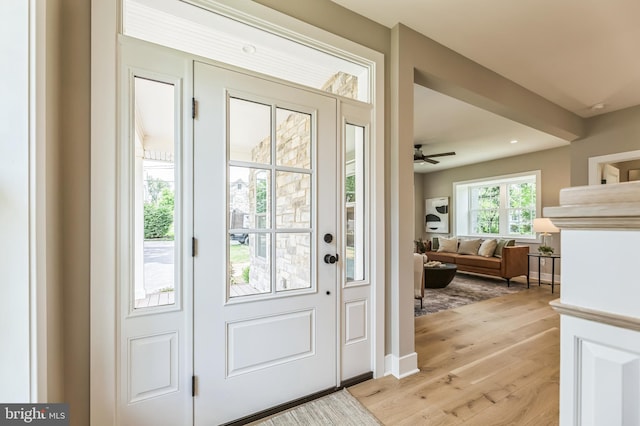 45 Orchard Ln, Berwyn, PA 19312 - entryway featuring light wood-type flooring and a ceiling fan