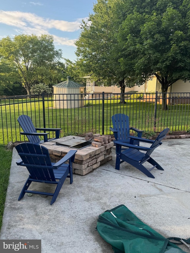 1872 Yingling Dr, Spring Grove, PA 17362 - view of patio featuring an outdoor fire pit