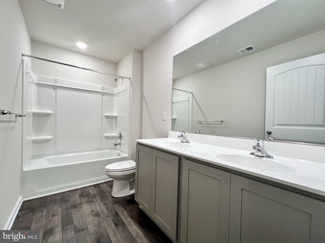 22189 Shorebird Way, Millsboro, DE 19966 - full bath featuring wood finished floors, double vanity, and shower / bathtub combination