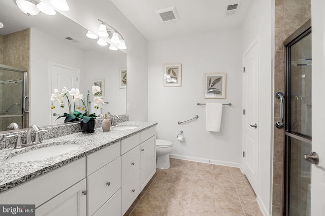 625 Quarry View Ct Unit 208, Reisterstown, MD 21136 - bathroom featuring double vanity, a tile shower, and tile patterned floors