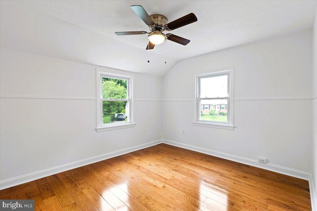 5901 Euclid, Cheverly, MD 20785 - empty room with lofted ceiling, light wood-type flooring, and ceiling fan