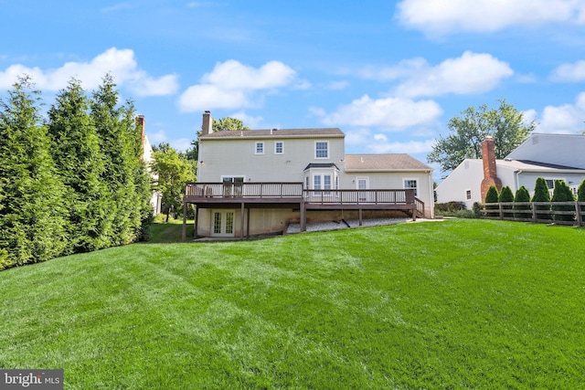 13619 Flintwood Pl, Herndon, VA 20171 - rear view of property featuring french doors and a deck