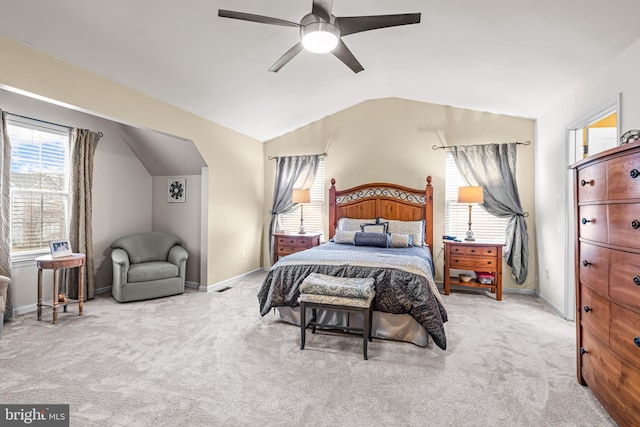 54 Colts Gait Rd, Marlton, NJ 08053 - carpeted bedroom featuring vaulted ceiling and ceiling fan