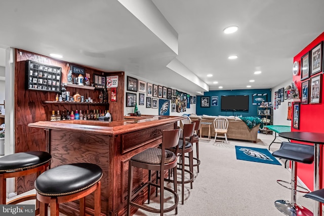 54 Colts Gait Rd, Marlton, NJ 08053 - indoor dry bar featuring recessed lighting and carpet