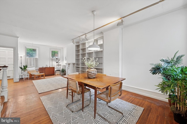 2205 Pine St, Philadelphia, PA 19103 - dining space with light wood-type flooring and rail lighting
