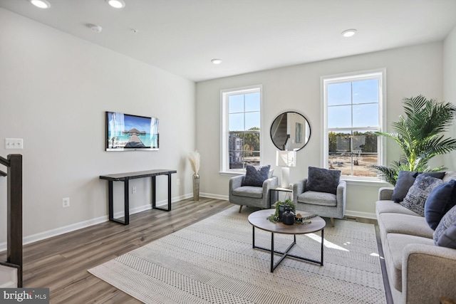 HOMESITEV43 Aiden Way, Upper Marlboro, MD 20774 - living room with plenty of natural light, wood finished floors, and recessed lighting