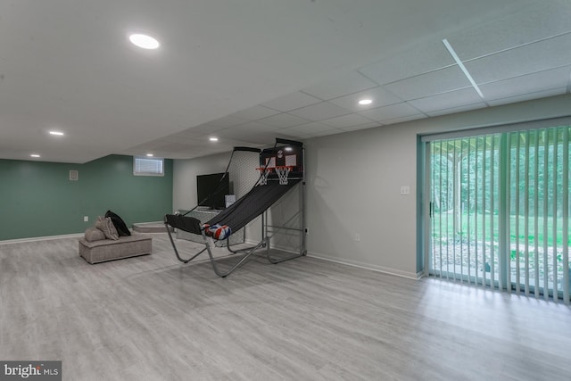 12 Dalton Way, Holland, PA 18966 - playroom featuring wood finished floors, a drop ceiling, and recessed lighting
