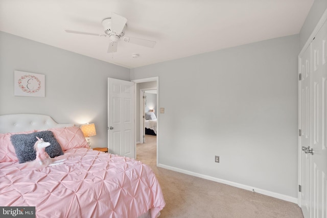 10207 Daylily Ct, Manassas, VA 20110 - bedroom with light carpet and ceiling fan