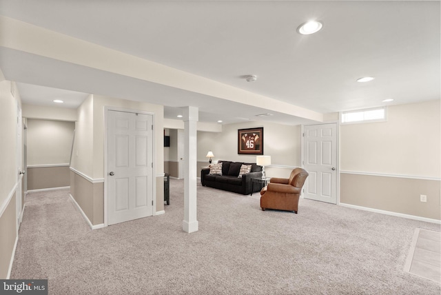 10207 Daylily Ct, Manassas, VA 20110 - carpeted living room featuring recessed lighting