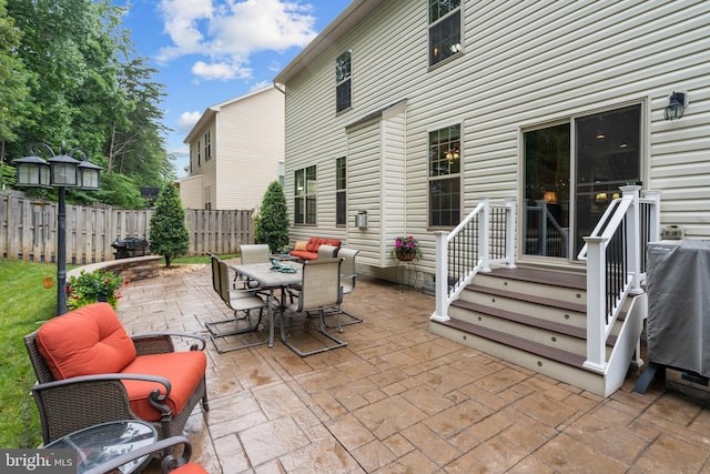 5696 Liberty Manor Cir, Woodbridge, VA 22193 - view of patio / terrace with outdoor dining area, a grill, and outdoor lounge area