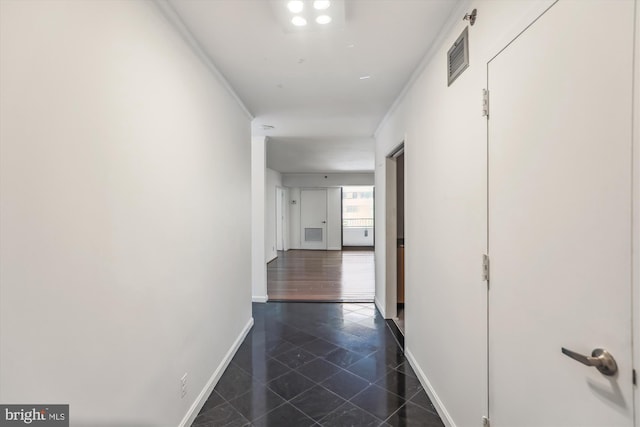 1200 Crystal Dr Unit 514, Arlington, VA 22202 - hall with baseboards and dark tile patterned flooring