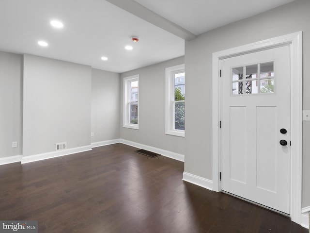 2603 N Tatnall St, Wilmington, DE 19802 - foyer with recessed lighting and dark wood-style floors