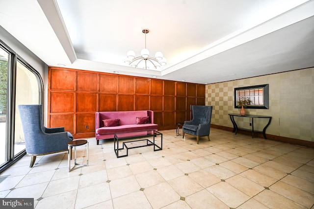 922 24th St NW Unit 504, Washington, DC 20037 - sitting room featuring a raised ceiling and a chandelier