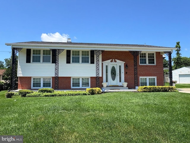 11 Glenwest Ct, Rosedale, MD 21237 - bi-level home with a front lawn and brick siding