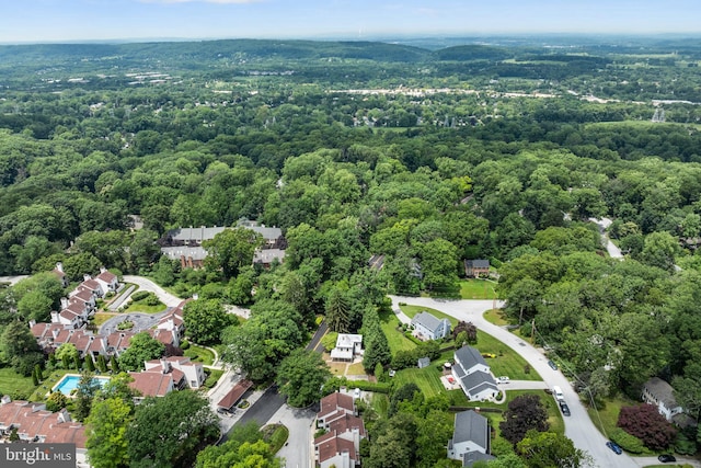 527 Berwyn Baptist Rd, Berwyn, PA 19312 - aerial view of property and surrounding area featuring a heavily wooded area and nearby suburban area
