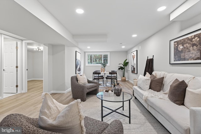 3803 Kayson St, Silver Spring, MD 20906 - living area with light wood-style flooring and recessed lighting