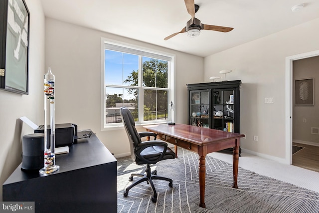 324 Star Tavern Ln, West Chester, PA 19382 - carpeted office space featuring a ceiling fan and baseboards