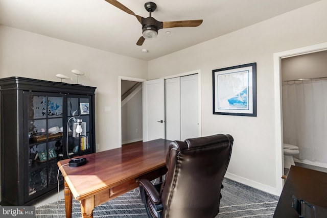 324 Star Tavern Ln, West Chester, PA 19382 - office space featuring a ceiling fan and baseboards