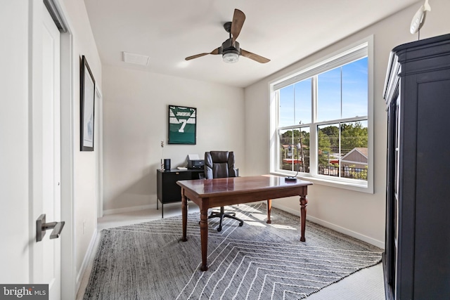 324 Star Tavern Ln, West Chester, PA 19382 - carpeted office space with baseboards and ceiling fan