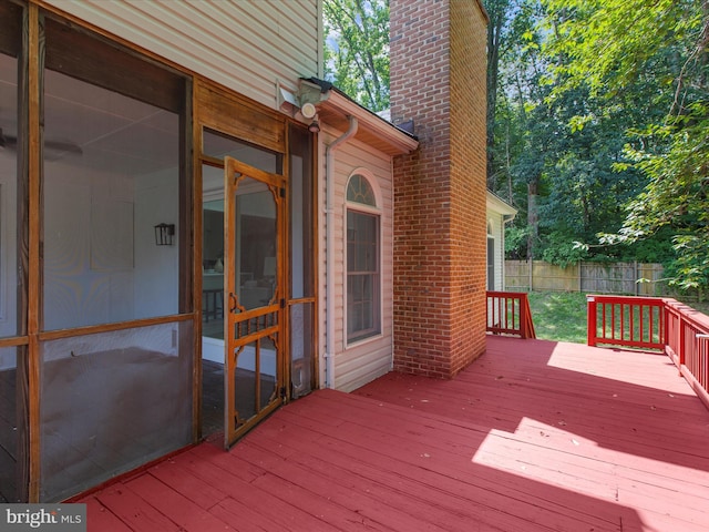 9300 Bellbeck Rd, Baltimore, MD 21234 - wooden deck with a sunroom