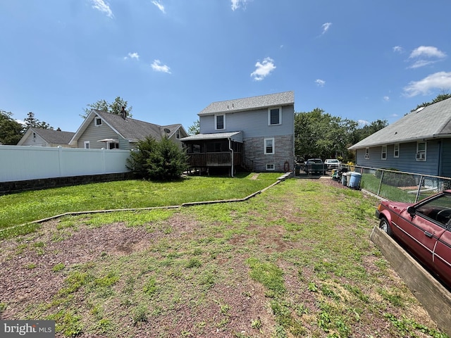21 N Davis Ave, Audubon, NJ 08106 - rear view of house featuring stone siding