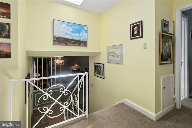 9210 Cherrytree Dr, Alexandria, VA 22309 - hallway featuring carpet and an upstairs landing