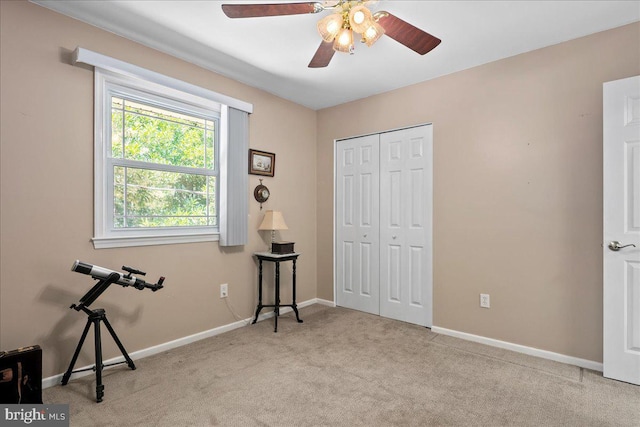 9210 Cherrytree Dr, Alexandria, VA 22309 - carpeted bedroom featuring a closet and ceiling fan