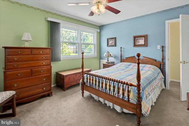 9210 Cherrytree Dr, Alexandria, VA 22309 - bedroom featuring light colored carpet and ceiling fan