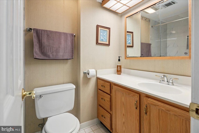 9210 Cherrytree Dr, Alexandria, VA 22309 - full bathroom with vanity, a shower, and tile patterned floors