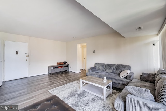 5851 Quantrell Ave Unit 407, Alexandria, VA 22312 - living area with baseboards and wood finished floors