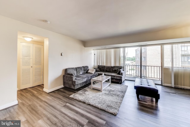 5851 Quantrell Ave Unit 407, Alexandria, VA 22312 - living room featuring wood finished floors and plenty of natural light