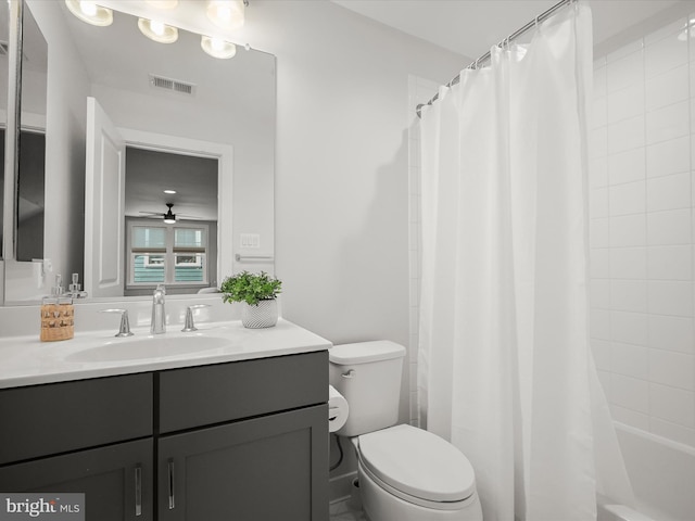 11412 Dairy St, Fulton, MD 20759 - bathroom with vanity, shower / bath combo, and ceiling fan