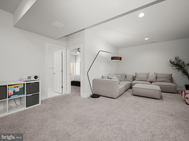 11412 Dairy St, Fulton, MD 20759 - carpeted living area featuring recessed lighting