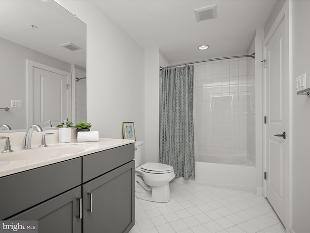 11412 Dairy St, Fulton, MD 20759 - bathroom with vanity, tile patterned floors, shower / bath combination with curtain, and recessed lighting