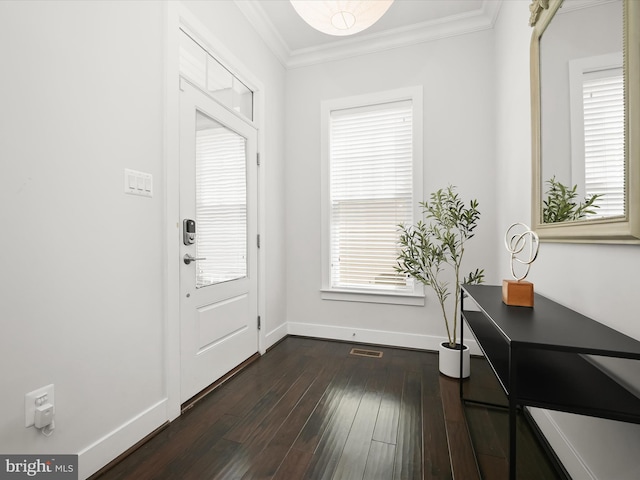 11412 Dairy St, Fulton, MD 20759 - entrance foyer with dark wood-style floors and ornamental molding