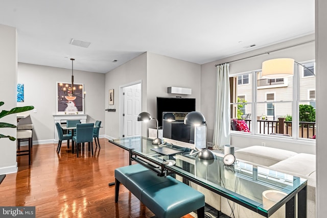 605 N Atlantic Ave Unit 104, Collingswood, NJ 08108 - home office featuring a chandelier and wood finished floors