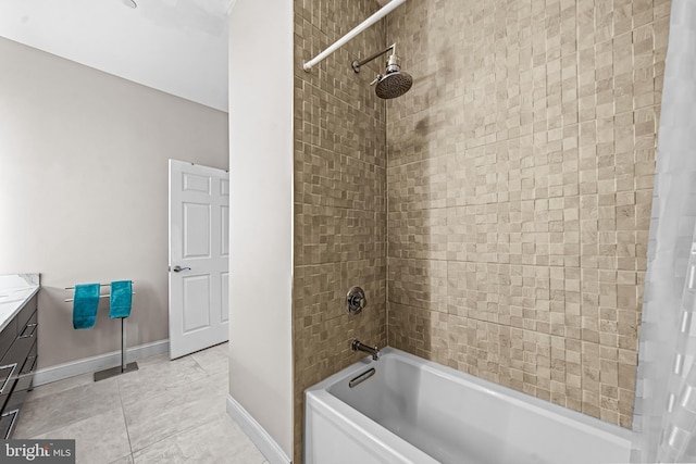 605 N Atlantic Ave Unit 104, Collingswood, NJ 08108 - full bathroom with vanity, shower / tub combo with curtain, and tile patterned floors