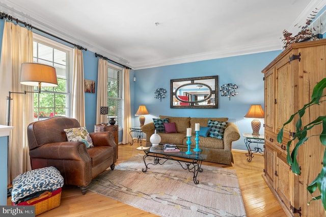 236 Cambridge Pl, Chalfont, PA 18914 - living area featuring crown molding and light wood-style flooring
