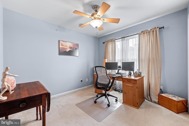 236 Cambridge Pl, Chalfont, PA 18914 - office area with ceiling fan and light carpet