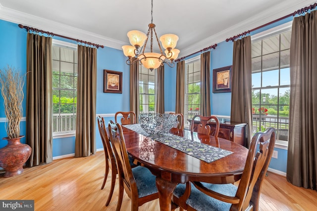 236 Cambridge Pl, Chalfont, PA 18914 - dining space featuring a chandelier, light wood-type flooring, crown molding, and healthy amount of natural light
