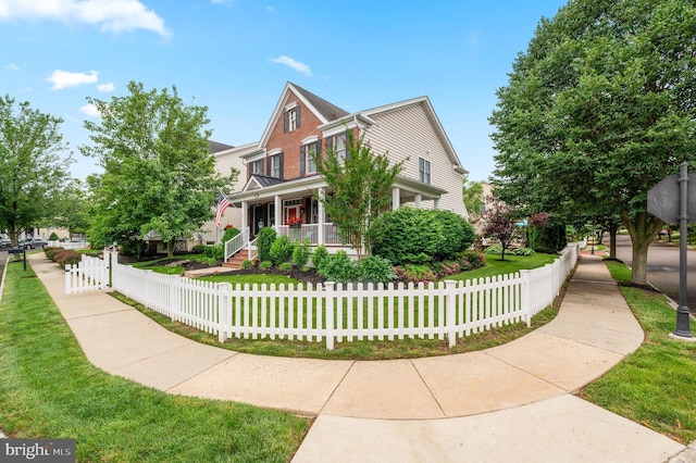 236 Cambridge Pl, Chalfont, PA 18914 - view of front facade with a porch and a fenced front yard