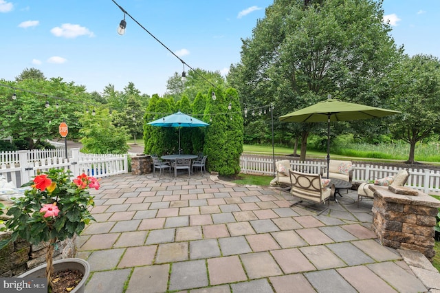 236 Cambridge Pl, Chalfont, PA 18914 - view of patio featuring outdoor dining area and view of wooded area