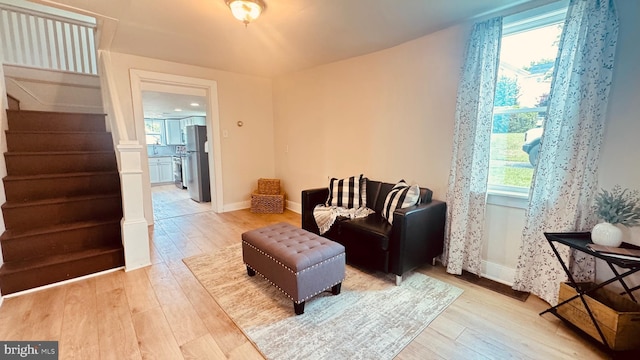 6054 Baltimore Pike, Littlestown, PA 17340 - sitting room featuring wood-type flooring and stairs